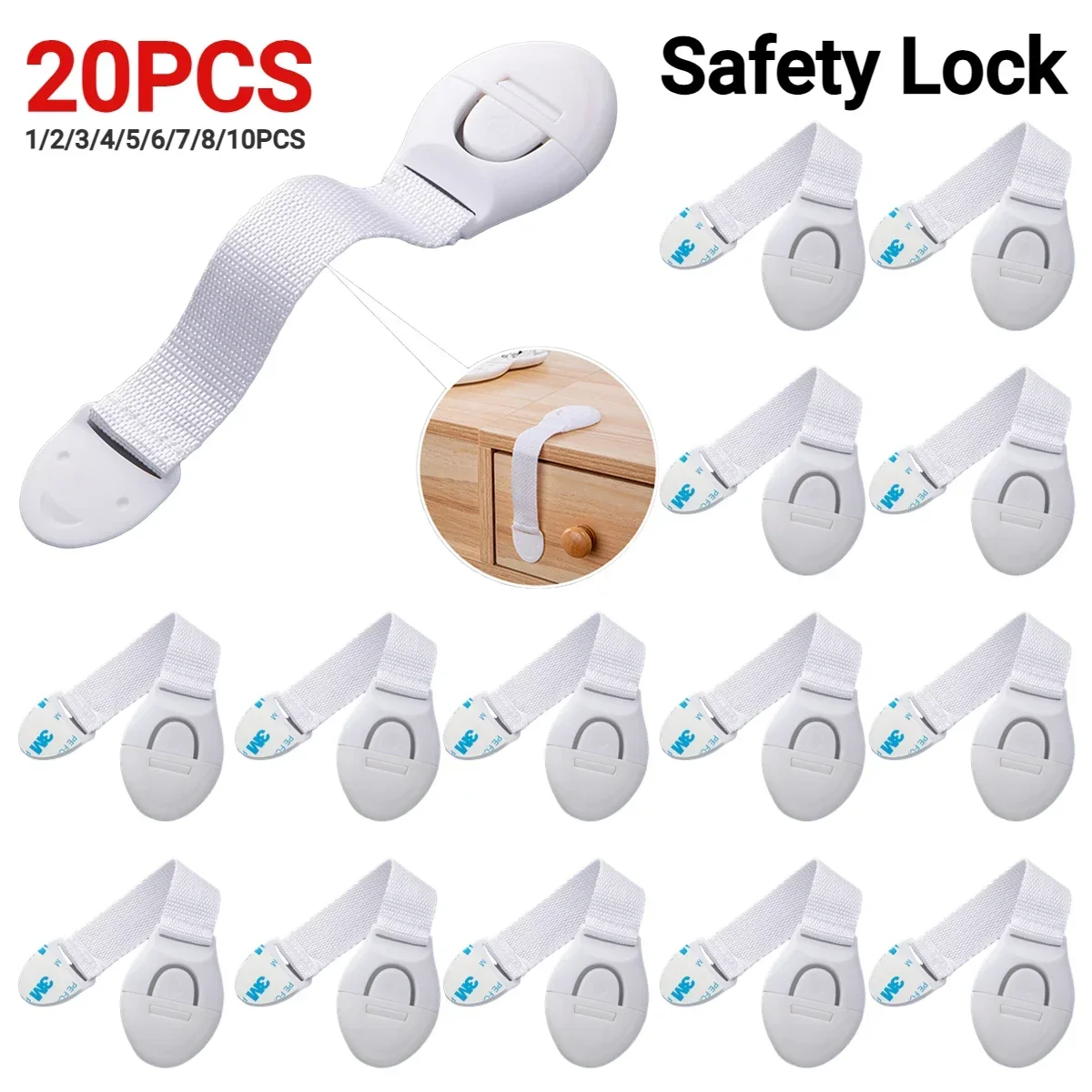 1-20PCS Child Safety Cabinet Lock Baby Security Protection Drawer Door Cabinet Lock Plastic Protection Kids Safety Door Lock