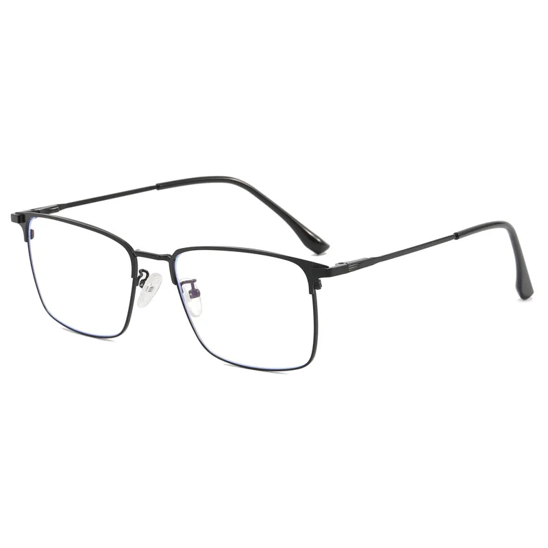 158mm Legierung Quadratische Myopie‑Brille Blaulichtblocker Herren Damen Großes Gestell Für Großen Kopf Optische Rezeptbrille – Detail 6