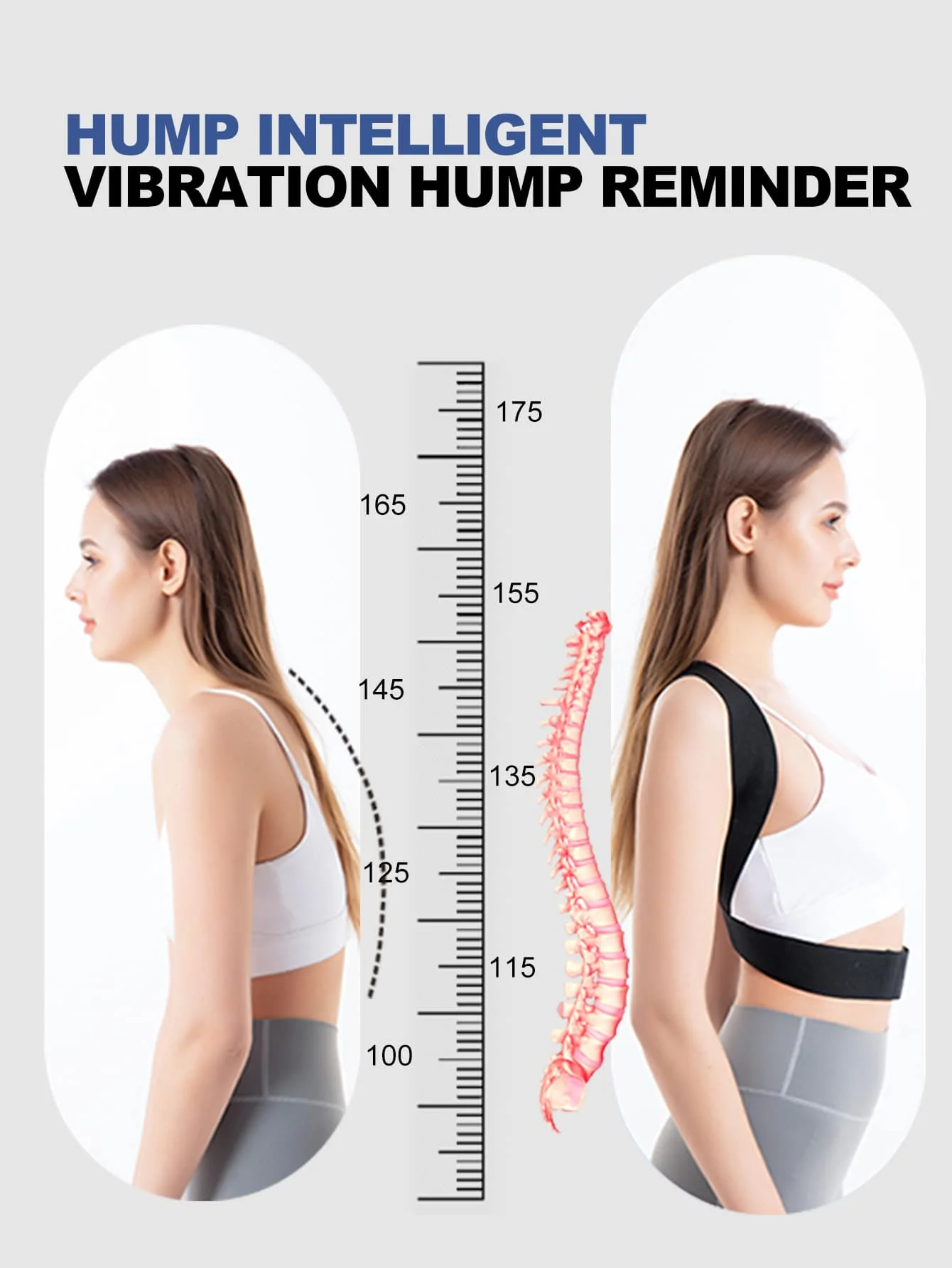 Hump vibration reminder to prevent hunchback hidden electric device. Tall, short, fat, and thin can be worn simply.