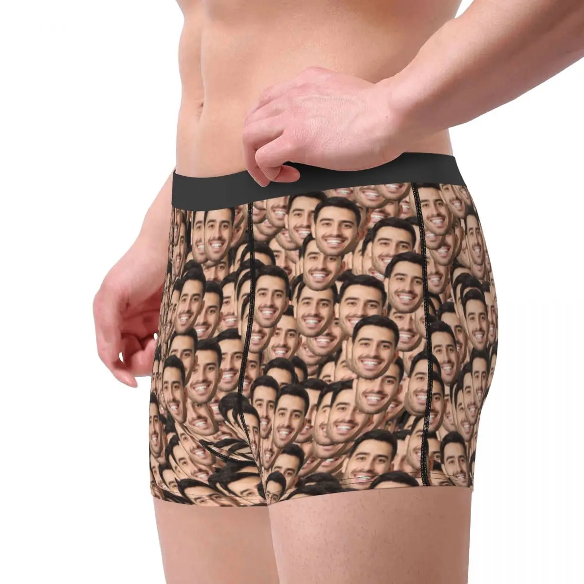 Valentine\'s Day Man Custom Personalized Face Photo Boxer Shorts Panties Breathable Underwear Homme Humor Long Underpants