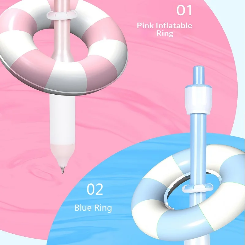 Zennyth Creative Stress-relieving Small Swimming Ring Gel Pen,0.5 CS Smooth Writing Tip,Daily Record School Stationery Supplies