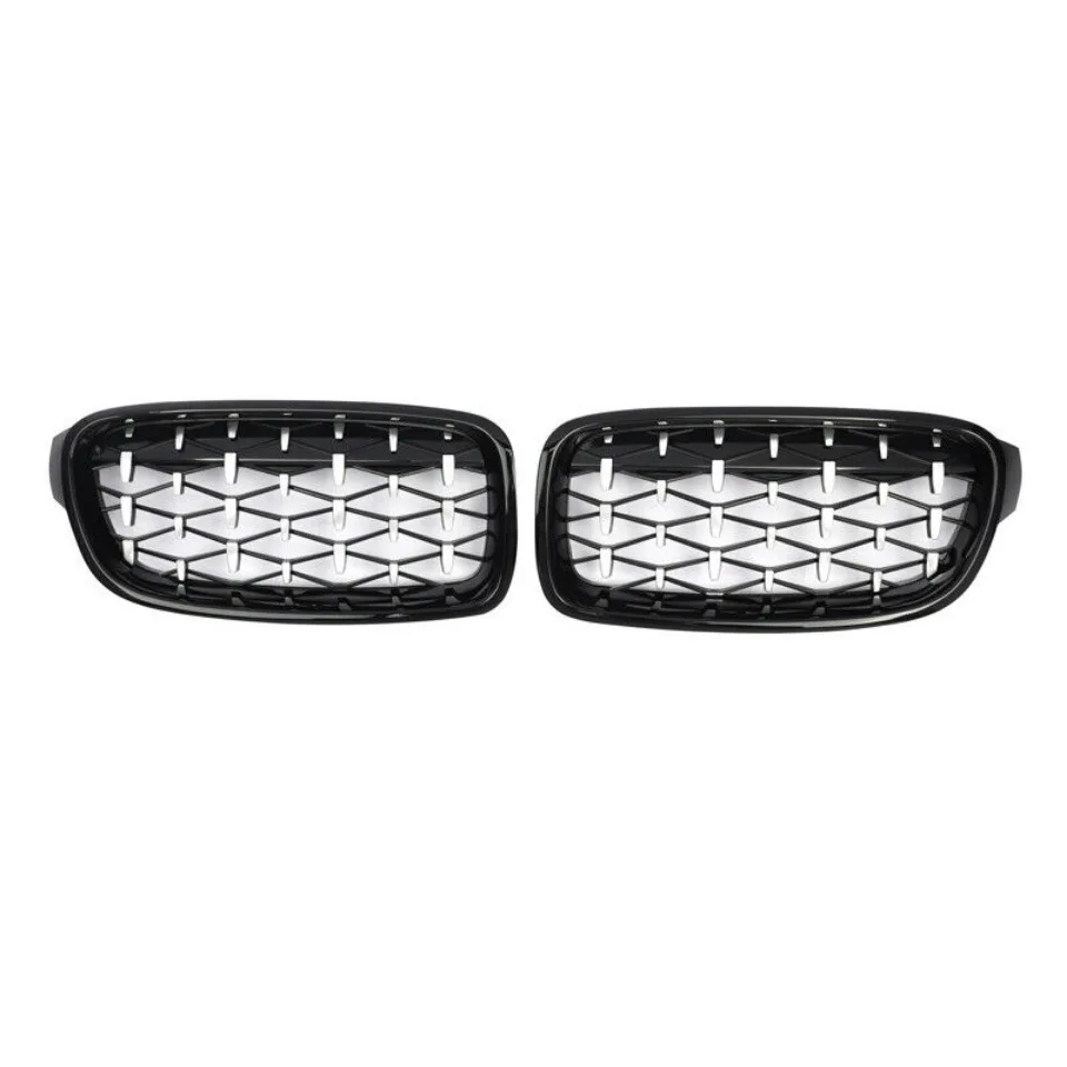 Xvip glänzender Double Line Style Front stoßstangen grill für BMW 3er F30 F31 F35 2013-19 320i 325i 328i Silber Diamant grill – Detail 15