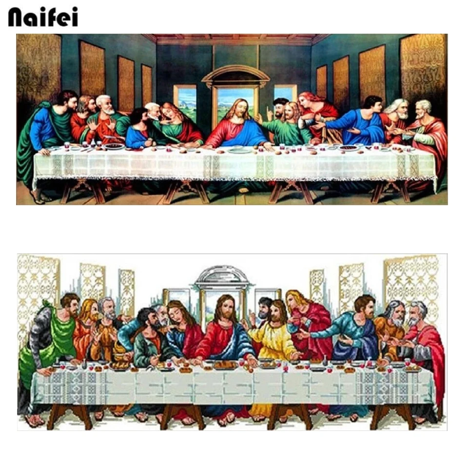 L\'ultima cena Gesù, pittura diamante 5D fai da te, strass rotondo/quadrato completo, mosaico diamante, punto croce, ricamo religioso,