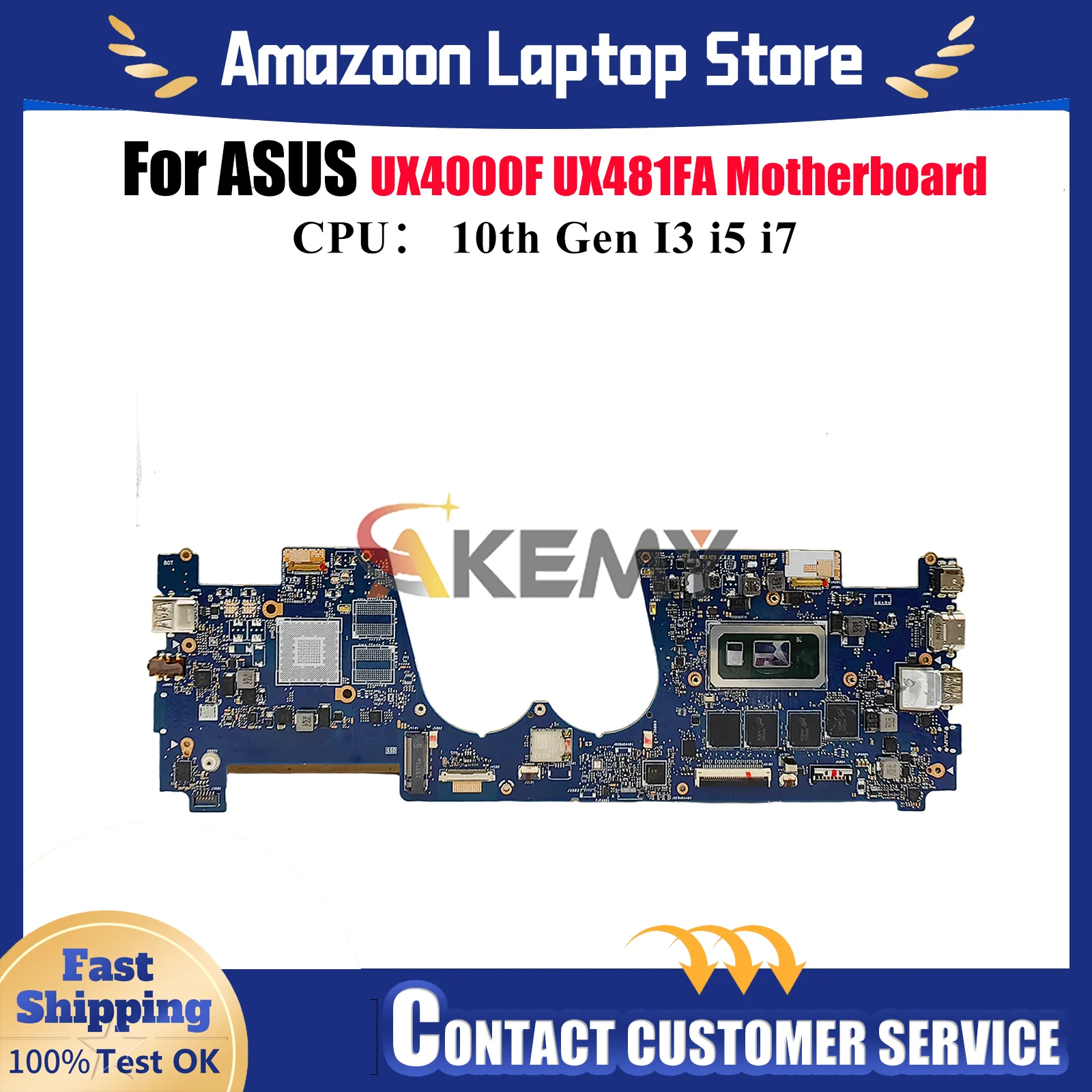 

UX481FA Материнская плата для ноутбука ASUS ZenBook Duo UX481F UX481FL UX4000F Материнская плата 10-го поколения I3 i5 i7 tests ОК быстрая доставка stk