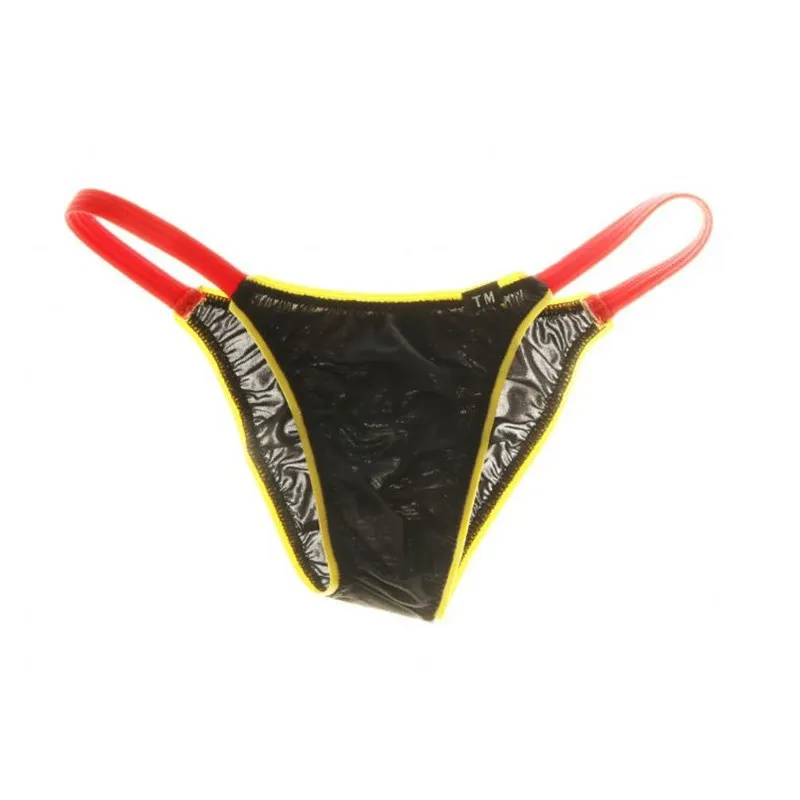 

Men's Ice Silk Bikini Briefs Thin High Elastic Color Block Sexy Low-rise No Pouch Underwear