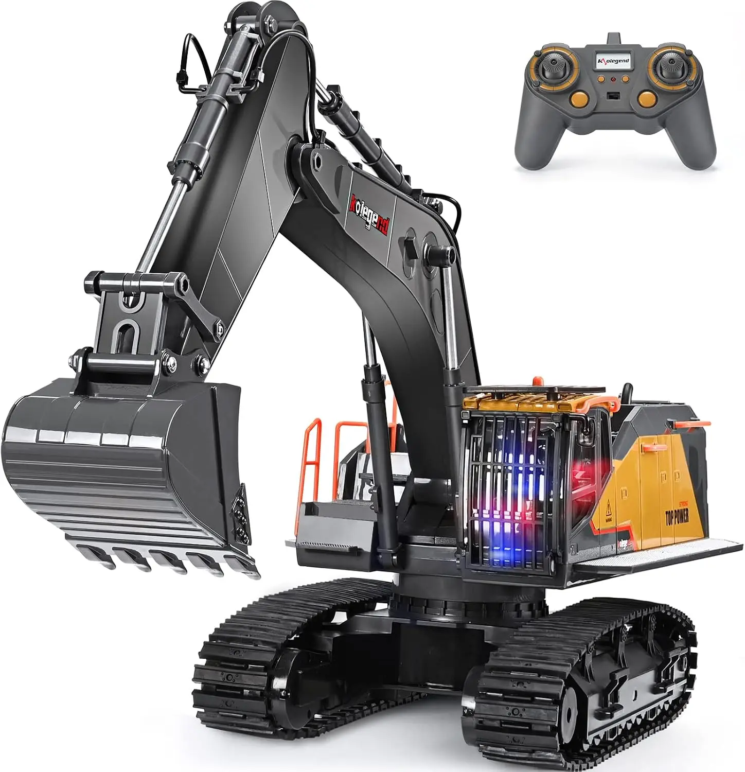 Remote Control Excavator Toy 1/14 Scale RC Excavator, 22 Channel Upgrade Full Functional Construction Vehicles Rechargeable RC T