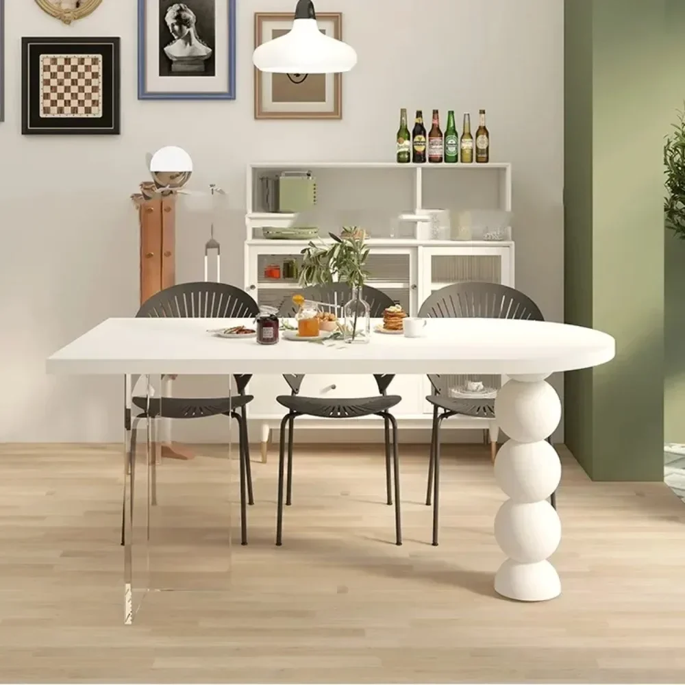 Modern White Luxury Dining Table Organizer Acrylic Nordic Entryway Japanese Newclassic  A Manger Furniture