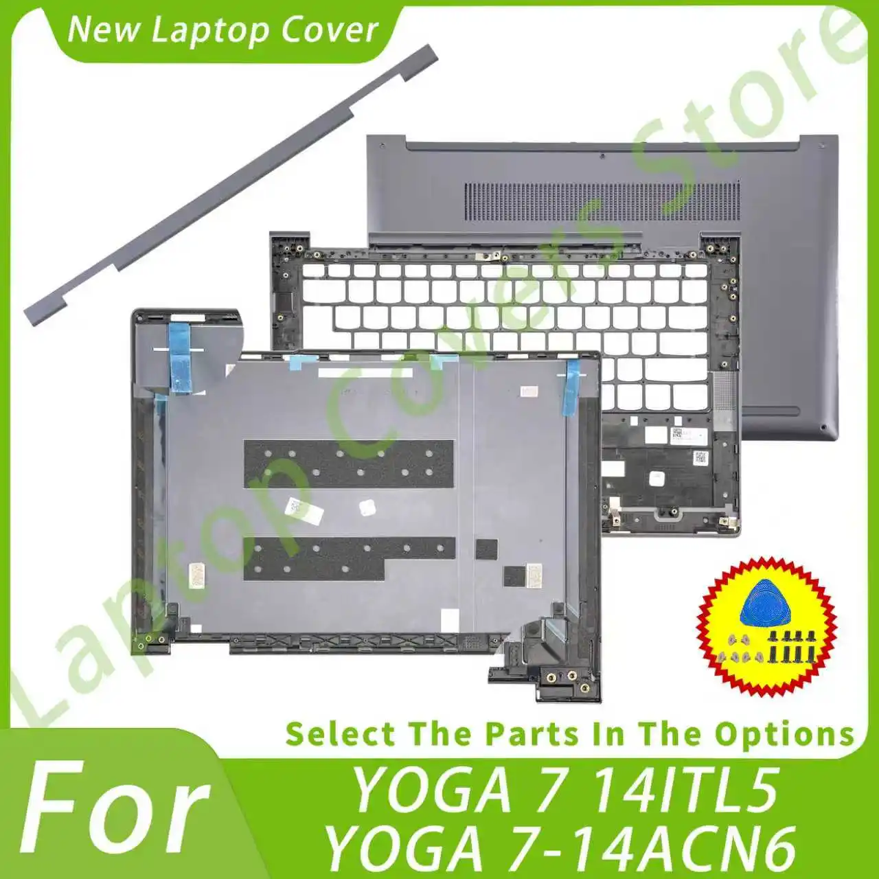 

НОВЫЙ чехол для YOGA 7-14ITL5 7-14ACN6 2021, йога 14C, задняя крышка с ЖК-дисплеем, упор для рук, нижняя верхняя крышка AM1RW000G10, серая GYG41