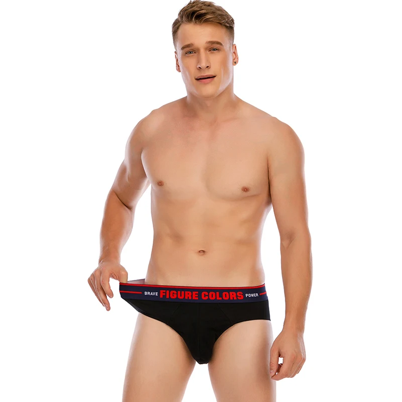 FC Men\'s panties Men\'s briefs Fashion Casual cotton Sexy Briefs Breathable Comfortable Underwear solid color male underpants