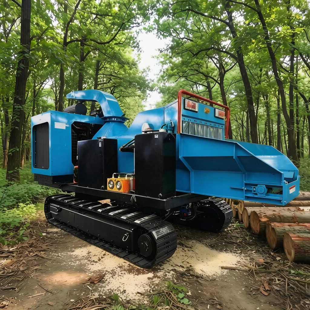 Forestry Tree Hydraulically Wood Chipper Tree Branch Shredder Heavy Duty Stump Crusher Track Wood Chipper Wood Crusher