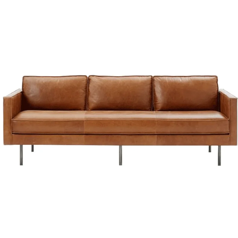 

Leather sofa simple and fashionable three pairs of single-seat living room medium and small apartment sofa
