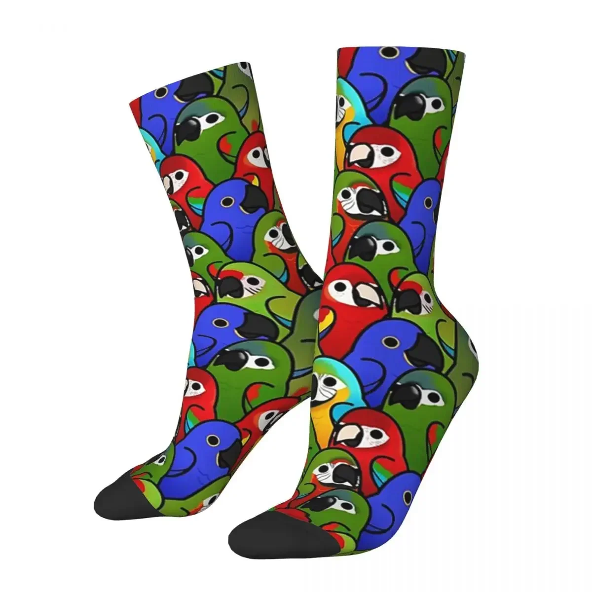 Too Many Birds! - Macaw Squad Socks Harajuku Super Soft Stockings All Season Long Socks Accessories for Unisex Gifts