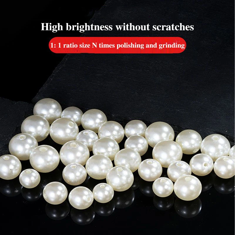 

3mm-16mm ABS Imitation Pearl Loose Bead DIY Handmade Accessories White Perforated Decorative Bead Round Pearl Spacer Loose Beads