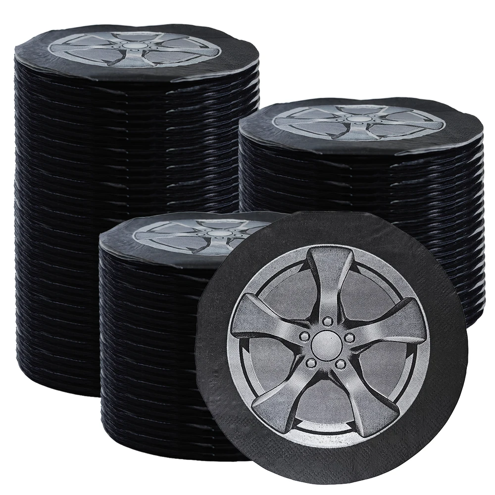 Tire Napkins Race Car Napkin Wheel Paper Napkin Car Party Decor Race Car Party Supplies for Birthday Baby Shower Birthday Party