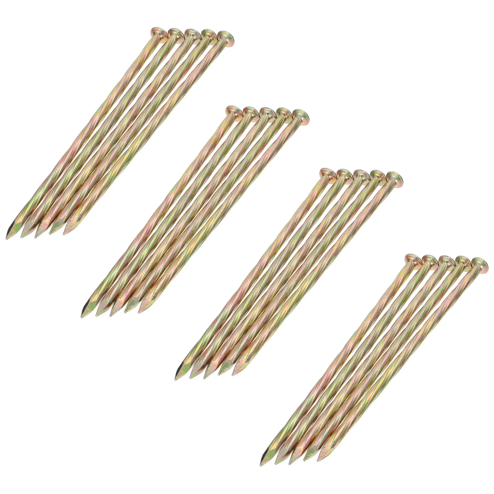 20Pcs Spiral Siding Nail 6 Inch Galvanized Spiral Deck Nail for Turf Garden Landscape Edging Spike Anchor Carpentry Stake