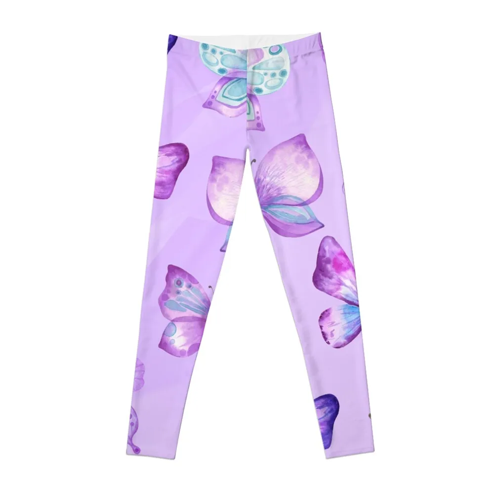 Beautiful Purple Butterflies Pattern Leggings for fitness for girls Womens Leggings