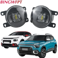 2PCS LED Lens Fog Light Assembly Car External Fog Lamp H11 12V For Citroen C3 III SX SY CC21 MK3 2016-2023