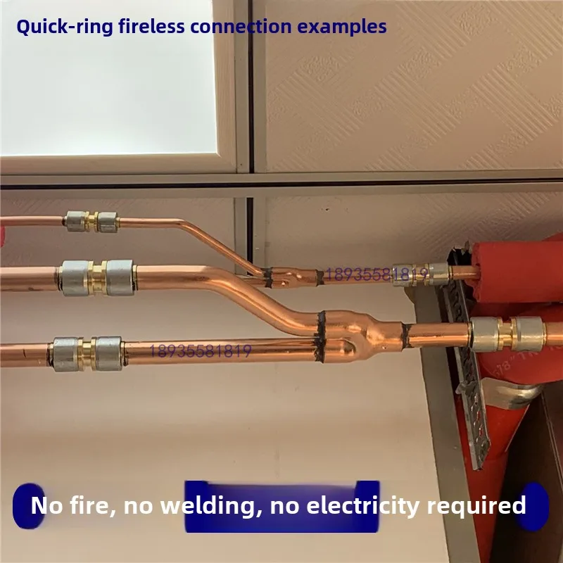 1 peça ar condicionado tubo de cobre e alumínio conector sem fogo anel composto de refrigeração junta sem soldagem