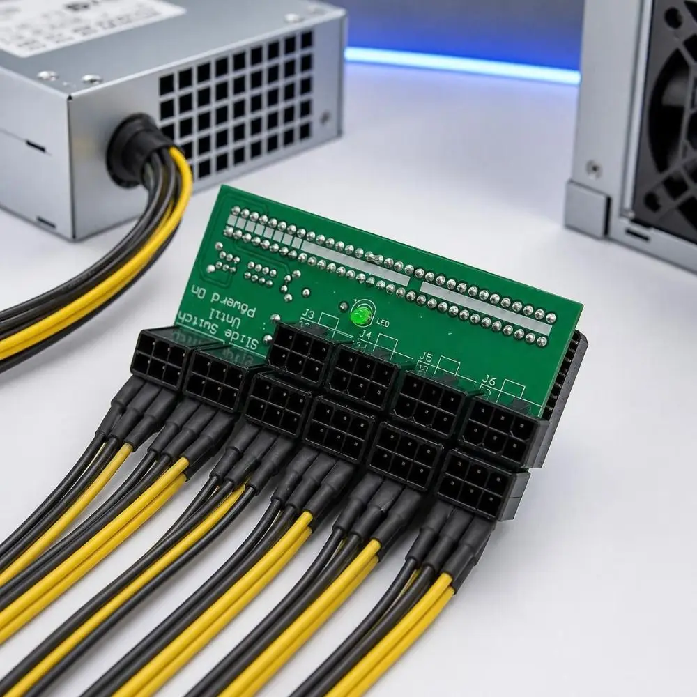 12V Output Server Power Supply Board 10 Port Durable Breakout Module 6PIN Connector Server PSU Adapter Server PSU Conversion