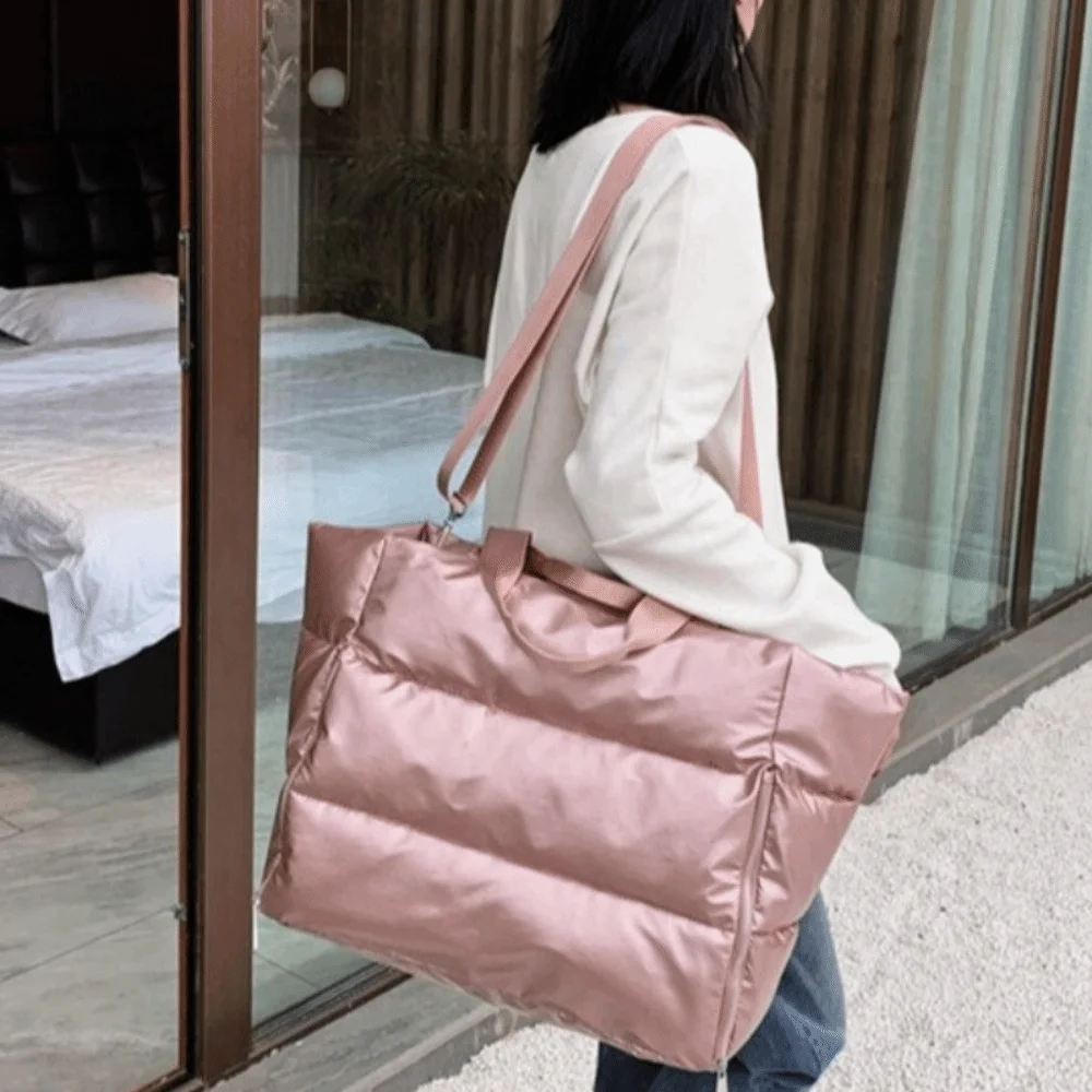 Lightweight Solid Color Travel Tote Bag Large Capacity Nylon Gym Sports Bag Zipper Dry Wet Separation Yoga Mat Bag Men