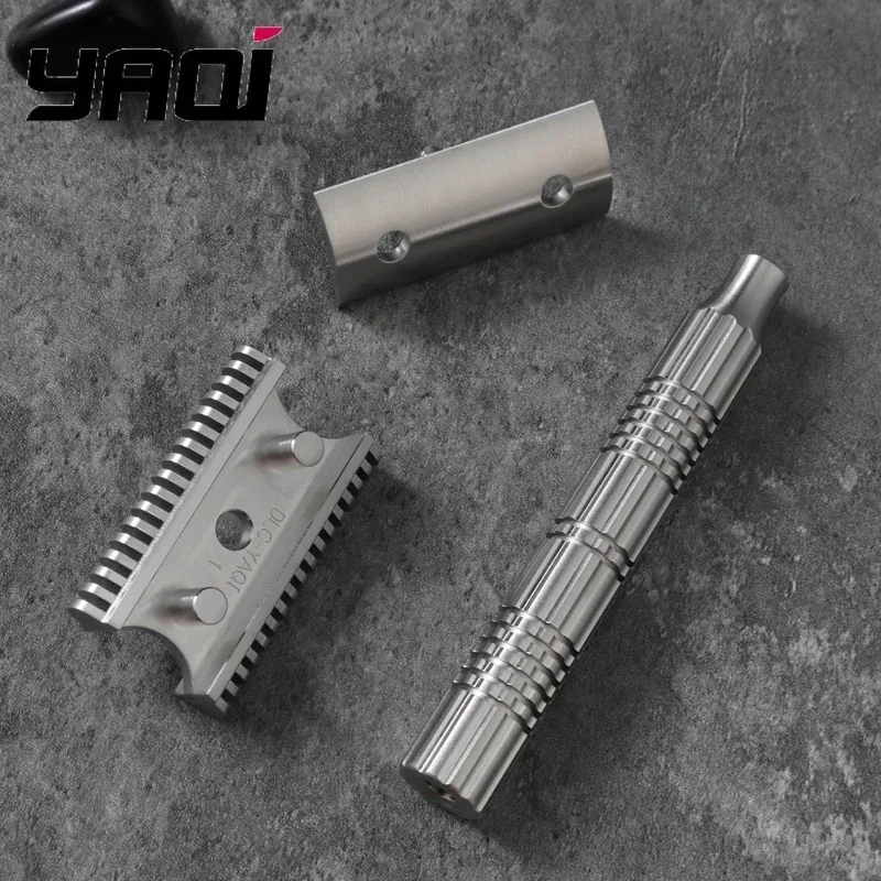 YAQI Raw Color Version Bohemia 316 Stainless Steel Adjustable Baseplate Men Safety Razor