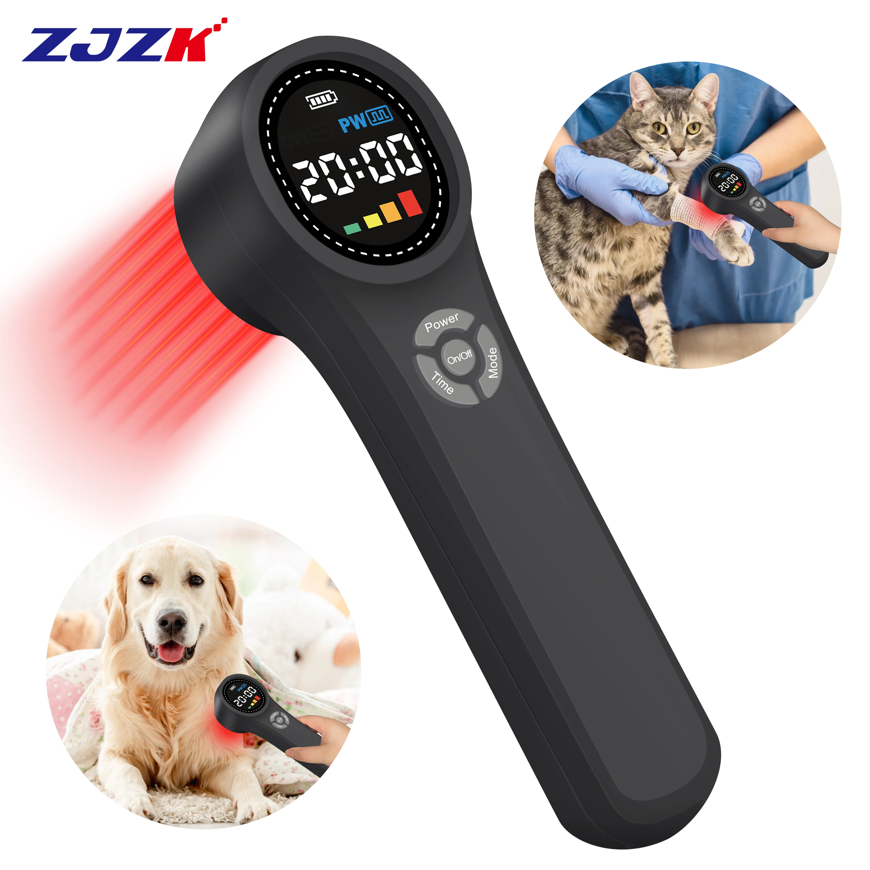 ZJZK Class Iv เลเซอร์ไคโรแพรคติก Red Light Therapy Wand 24 ไดโอดเลเซอร์ Treatment สําหรับ Degenerative Disc โรค Fibromyalgia