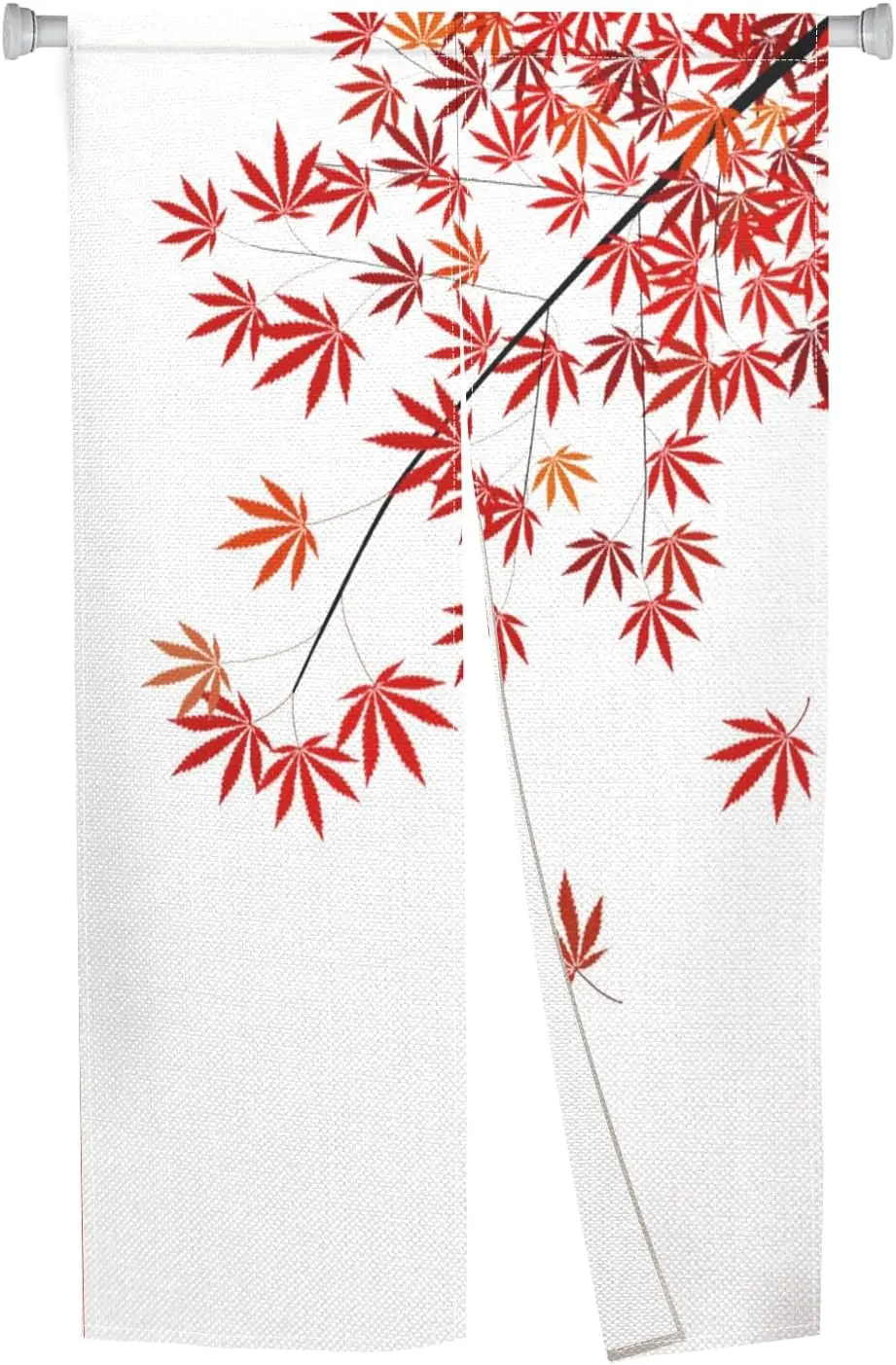 Traditional Noren Japanese Style Doorway Curtain Red Maple Leaf Pattern Long Type Door Curtains Window Treatment Hanging Door