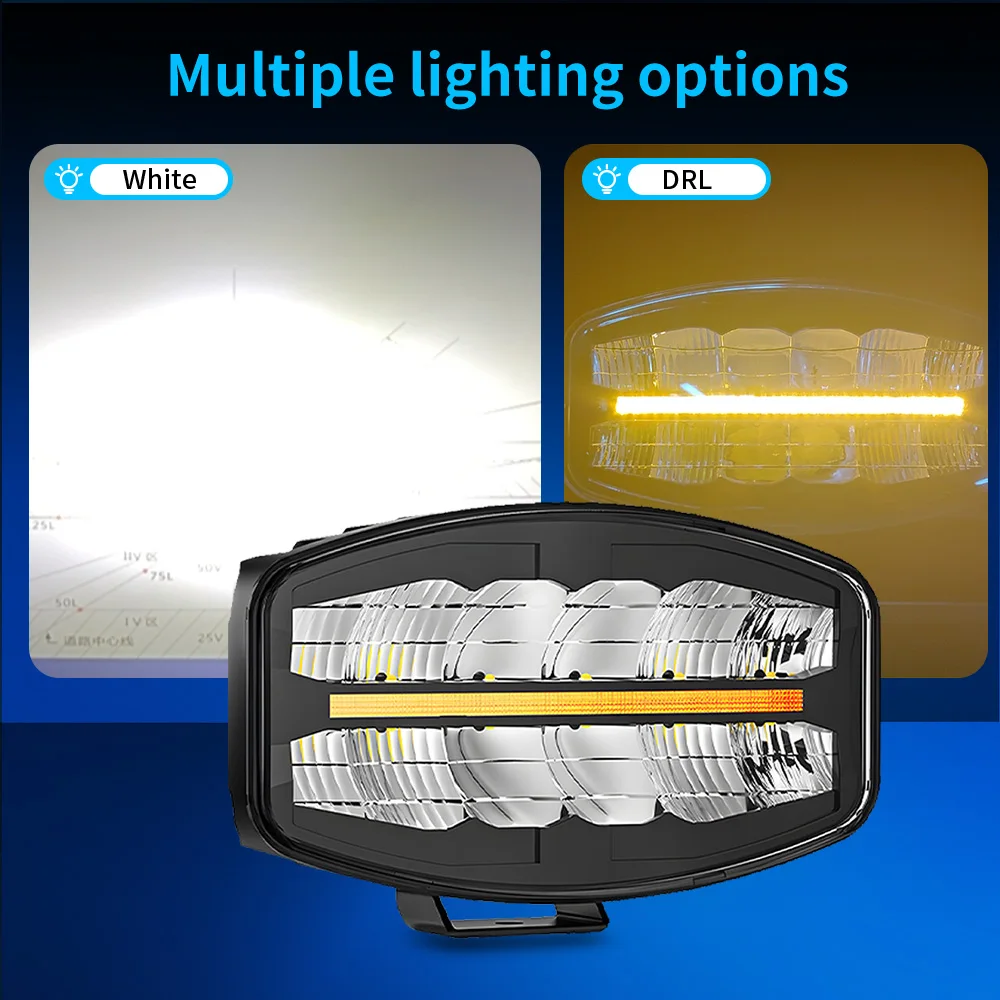 10inch oval 12V/24V Led driving light position light offroad truck driving light Vehicle ECE R112, ECE R7,ECE R10 Emark