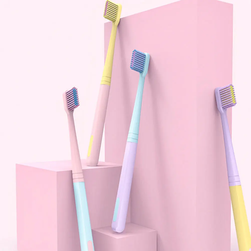 

8Pcs Ice Cream Toothbrush Flexible Bristles Deep Gums Adults Travel Portable Small Head Family Pack