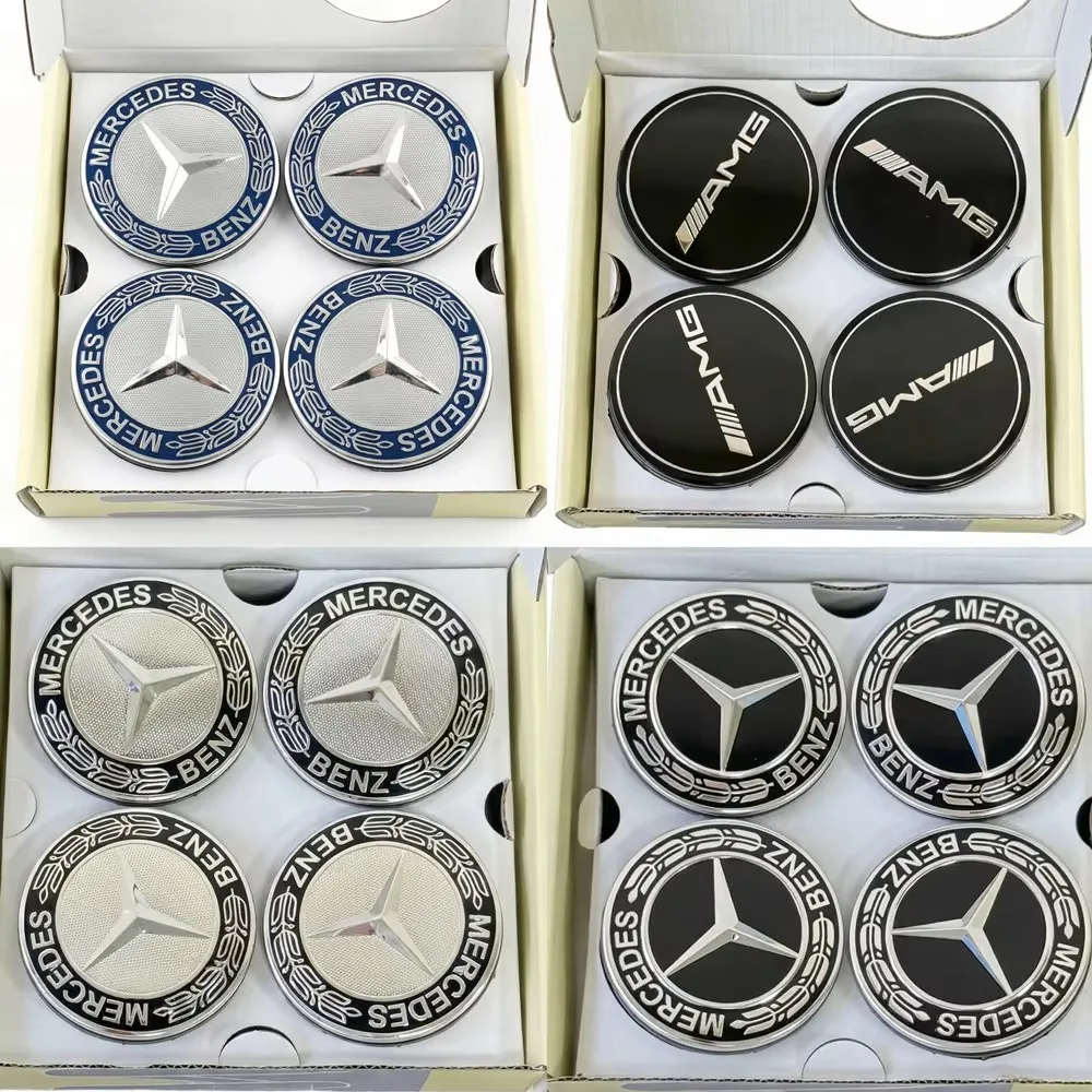 

4PCS 75mm Car Floating Wheel Center Hub Caps Cover for Mercedes Benz B/C/E/S Class A Class C200L GLK GLC CLA Accessories.