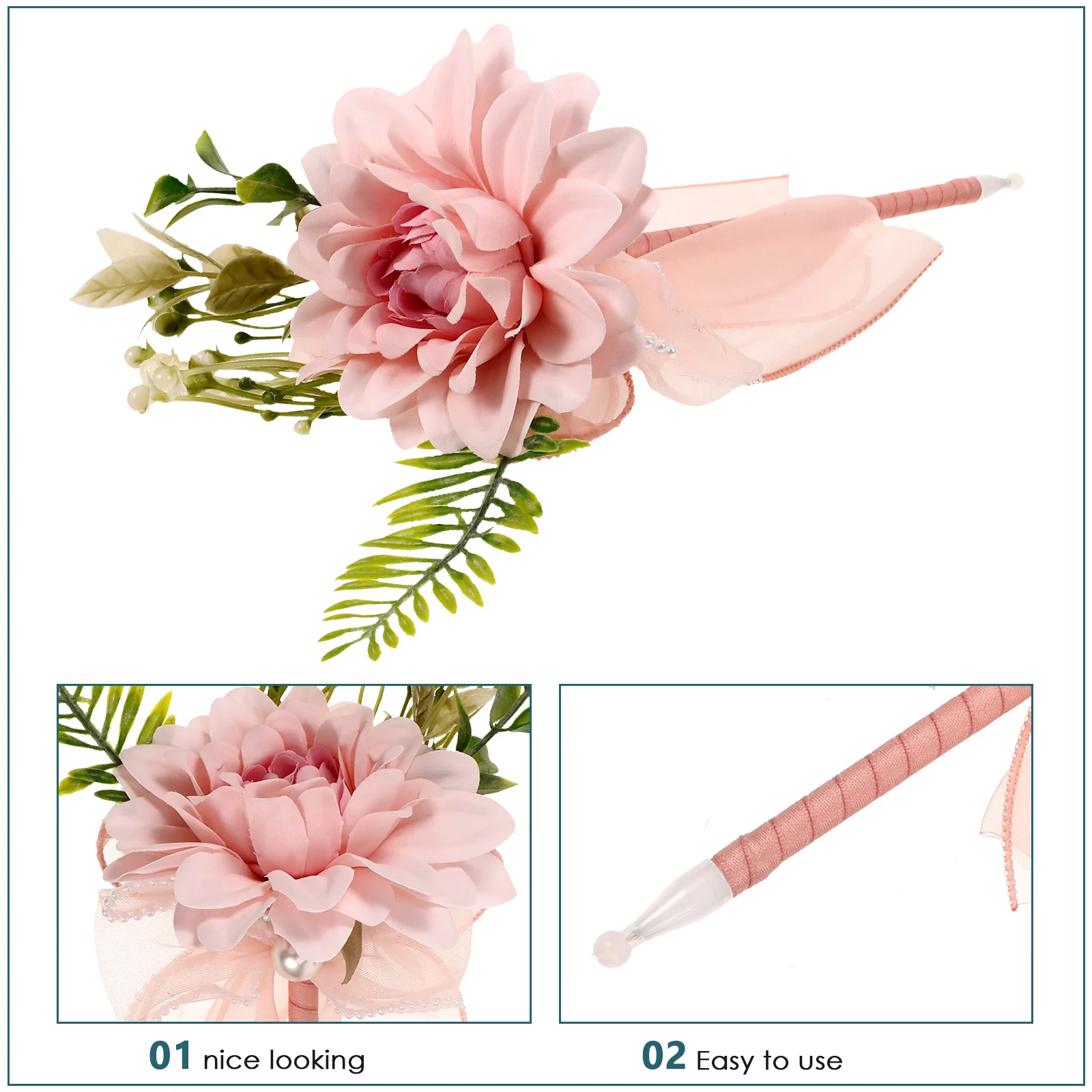 

Flower Bouquet Pen Mother's Day Gift Ballpoint Pen Artificial Flower Writing Instrument Decorative Gift for Mom