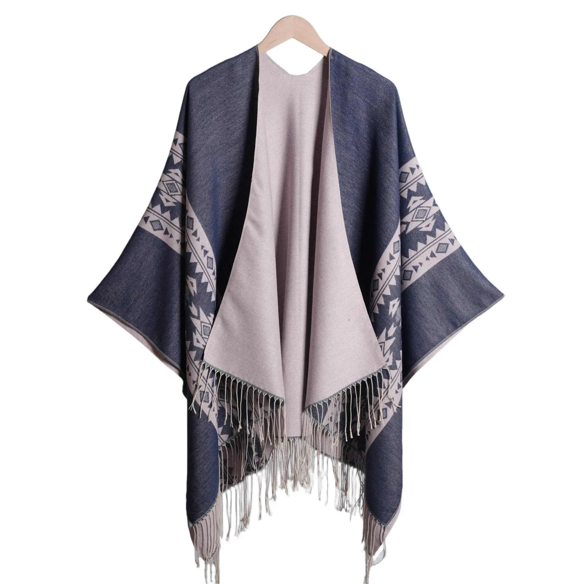 Nuovo Poncho Autunno/Inverno Sciarpa Sciarpa Nuovo Jacquard Nappa Mantello Capelet Stile Etnico Retro Viaggio Calore Auto Guida Mantello