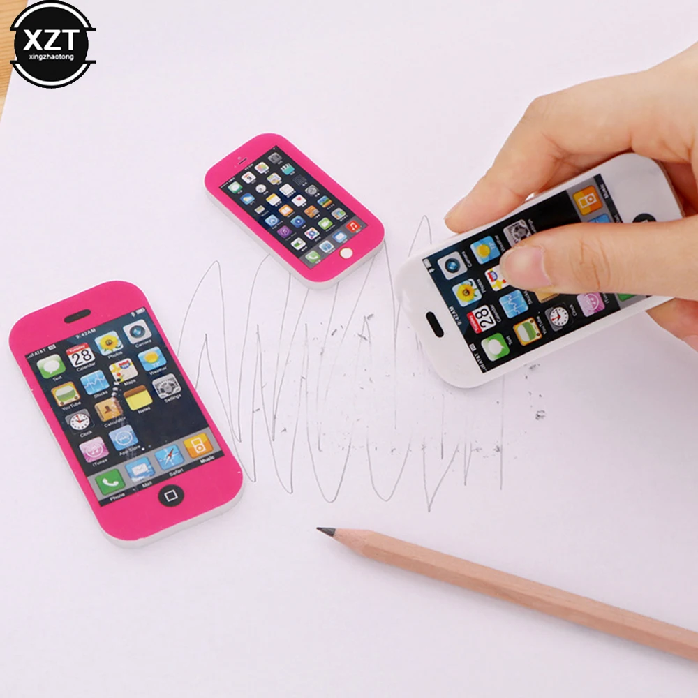 Fashion Mobile Phone Aesthetic Kawaii Eraser Student Creative Stationery Small Gift Boy Girl School Equipment Children Papeleria