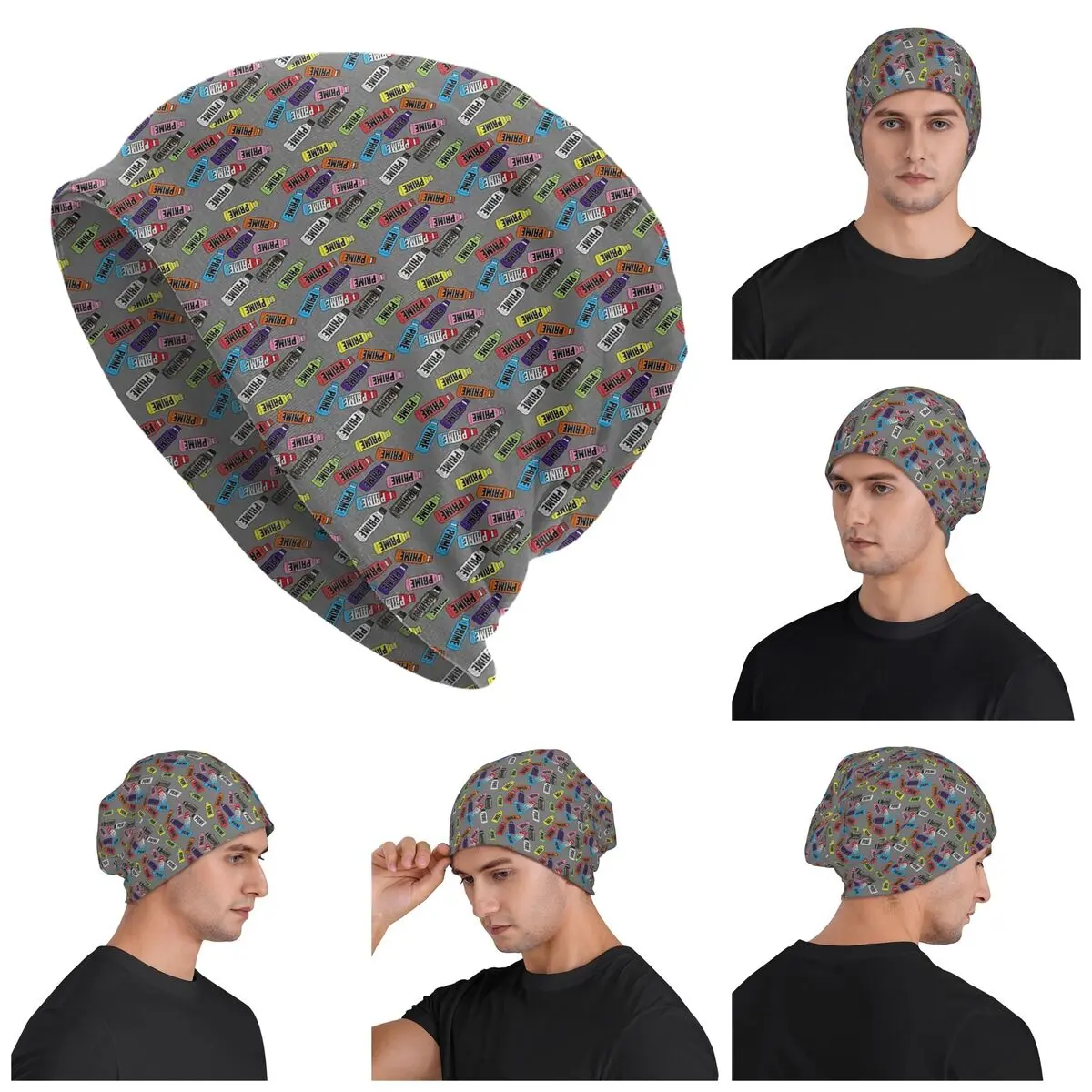 Prime Hydration Skullies Beanies Hats Warm Autumn Winter Outdoor Cap Knitted Bonnet Caps for Unisex Adult