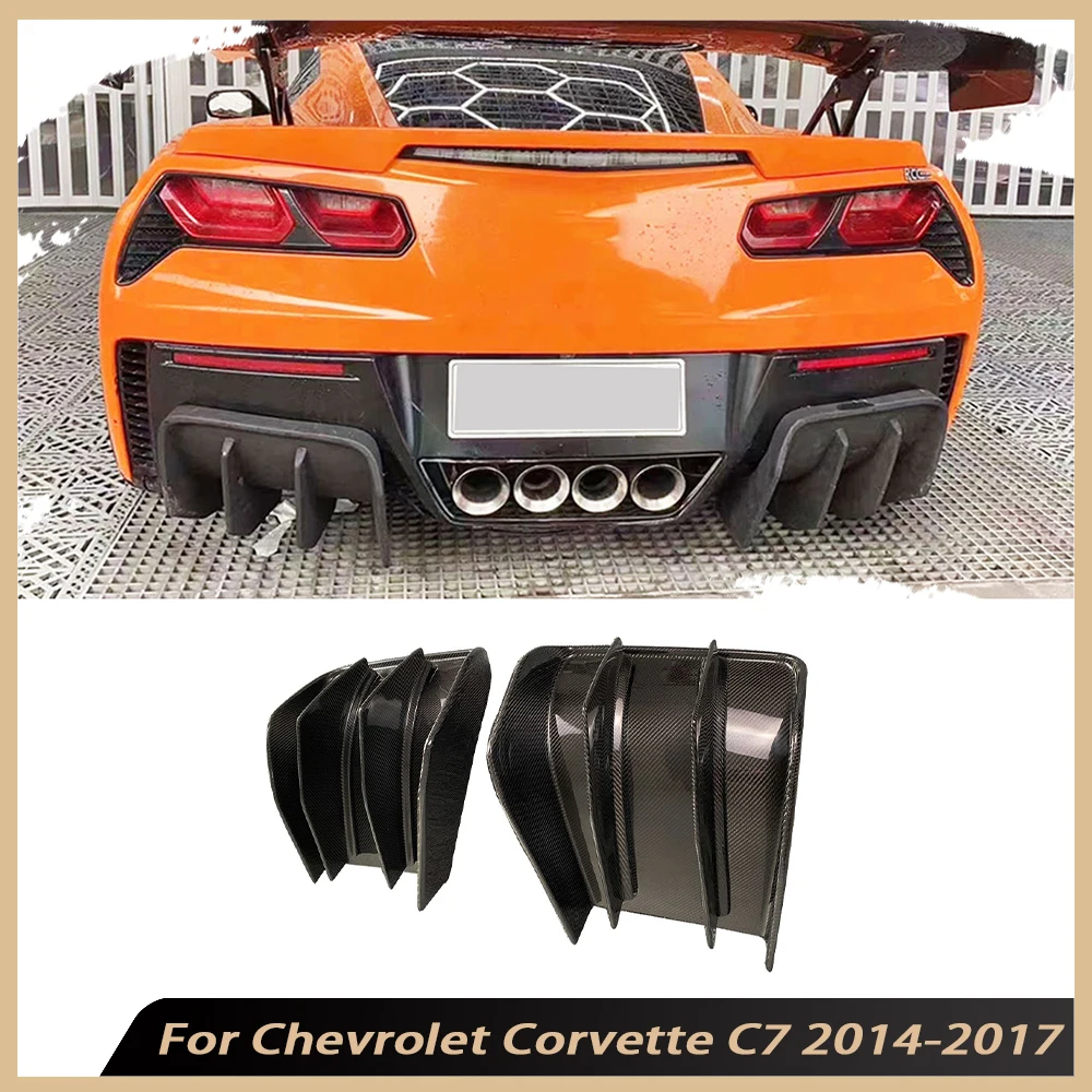 

Carbon Fiber Rear Bumper Diffuser For Chevrolet Corvette C7 2014-2017 Car Bumper Splitters Rear Lip Spoiler Body Kits