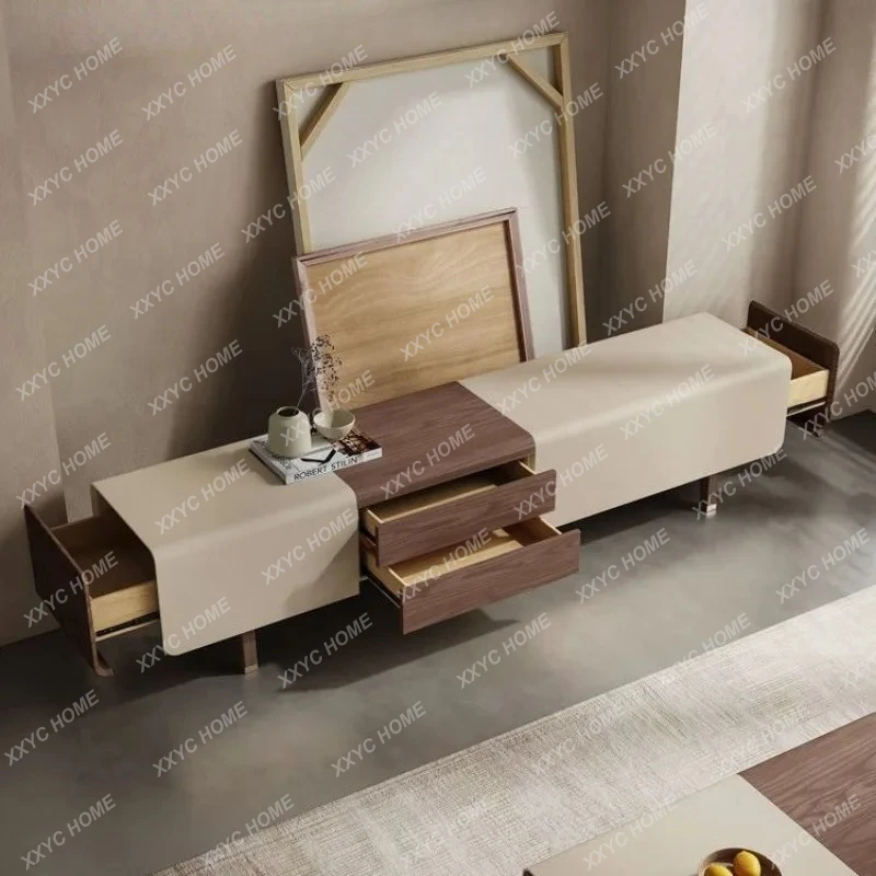 

LLight luxury minimalist Internet celebrity coffee table TV cabinet combination small apartment locker