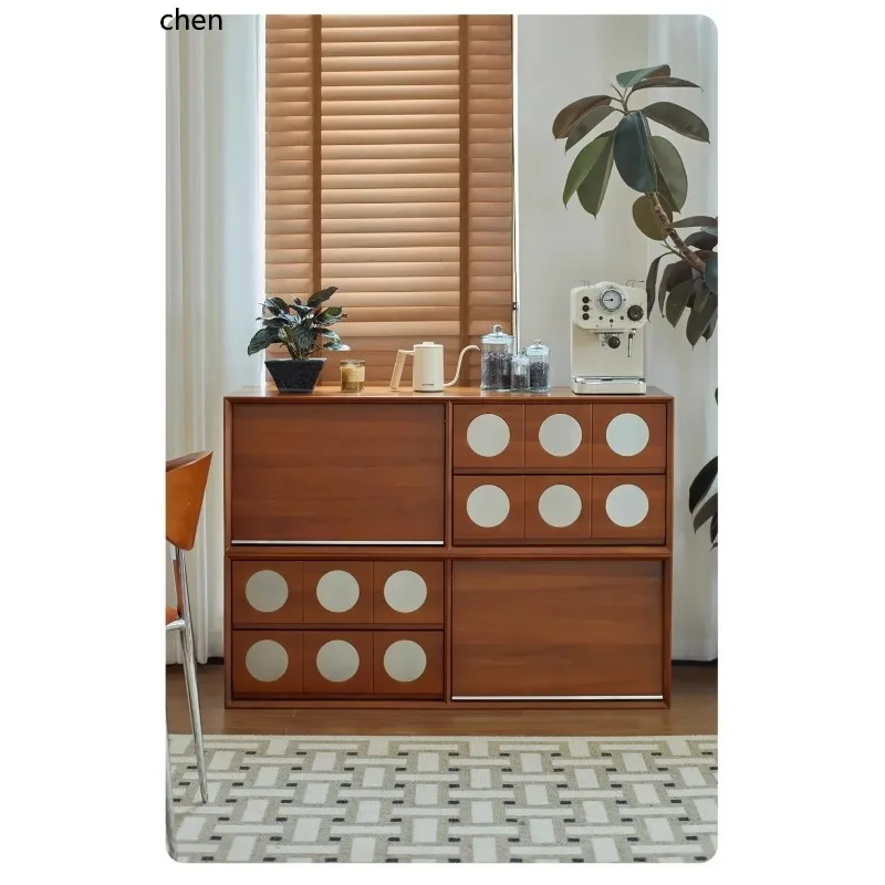 GZ-15 Solid Wood Combination TV Cabinet Storage Cabinet Integrated Vintage Floor-standing TV Cabinet Living Room