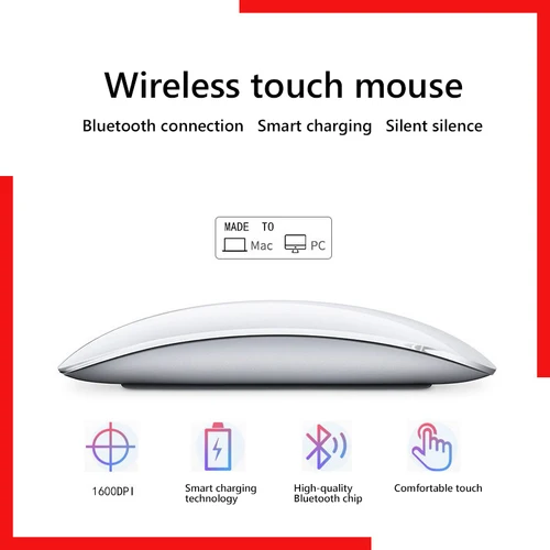 Imagen 2 del producto Xiaomi-ratón inalámbrico con Bluetooth para ordenador, Mouse mágico de modo Dual, silencioso, recargable, táctil, ergonómico, delgado, para Apple Macbook Air