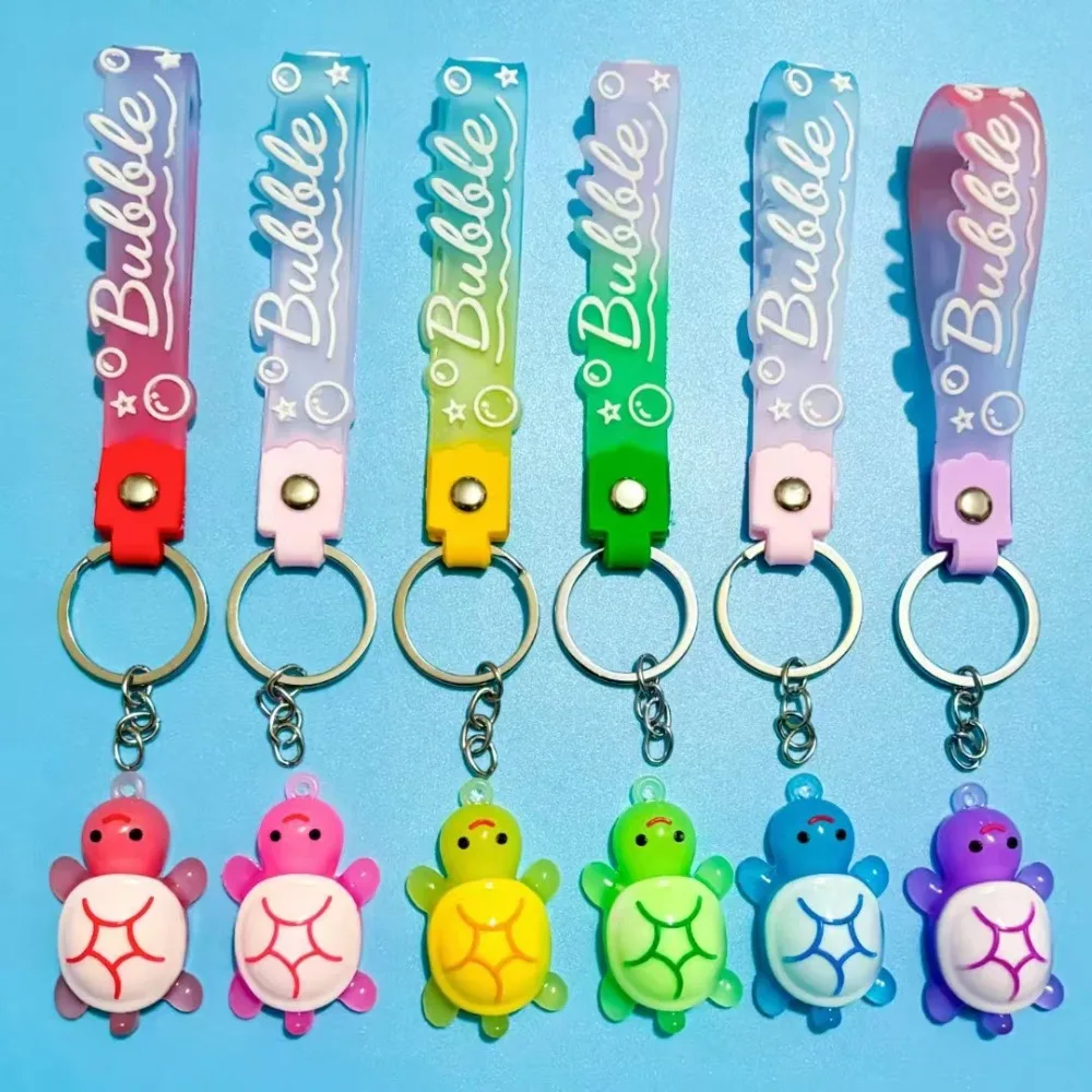 Fashion Fluorescence Turtle Keychain Blind Box Cute Cartoon Turtle Key Ring Pendant PVC Mysterious Mystery Box