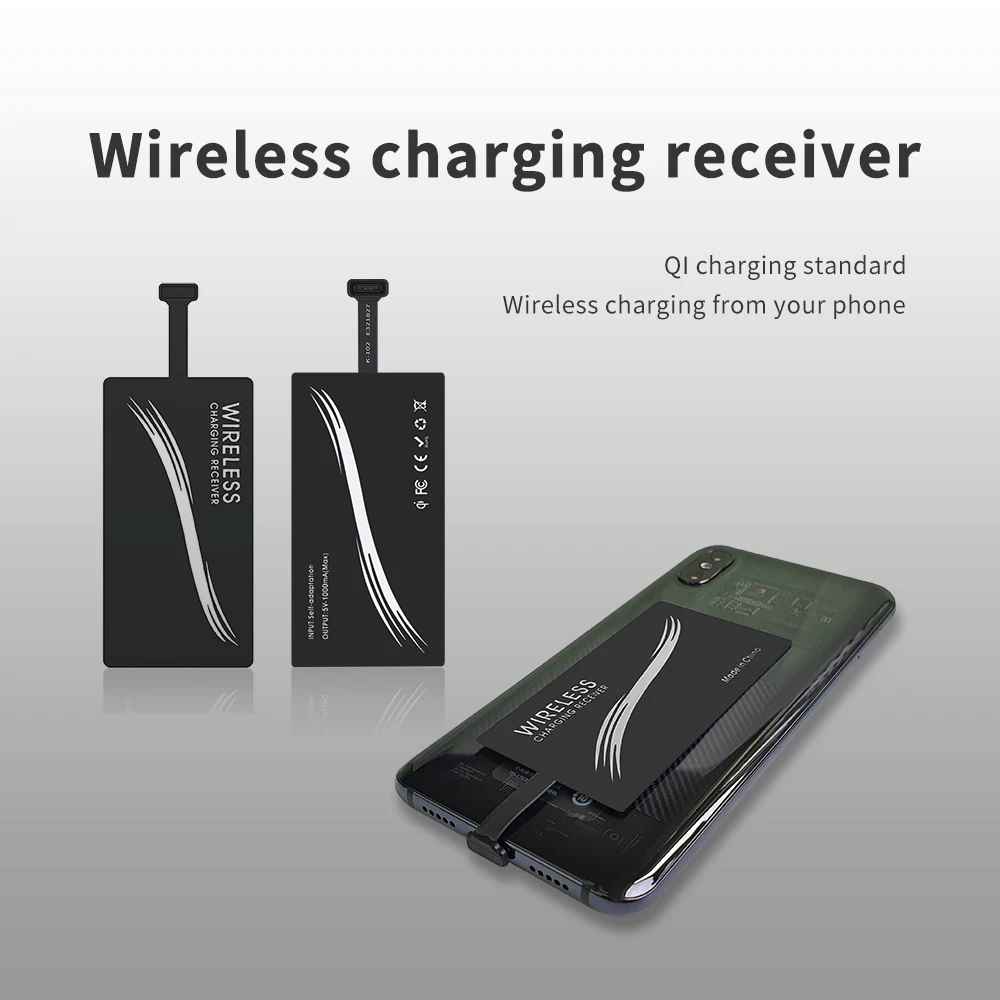 N89R Wireless Charger Type-C Universal Charging Receiver for Huawei P20 Pro P10 Plus Xiaomi Mi8 Mi6 for USB Type C
