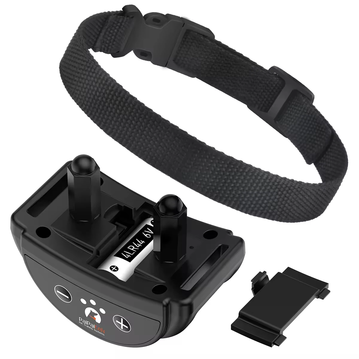 

Electric Anti Bark CollarTraining for Indoor Outdoor Little Dogs Teaching Tool Small Pet Dog No Barking 4LR44 Battery