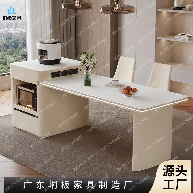 

HIsland table simple household integrated retractable kitchen rock slab island multi-function