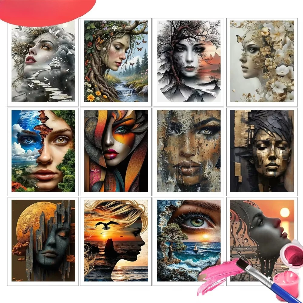 Home Improvement Tv Show - Painting By Numbers Woman Face Landscape