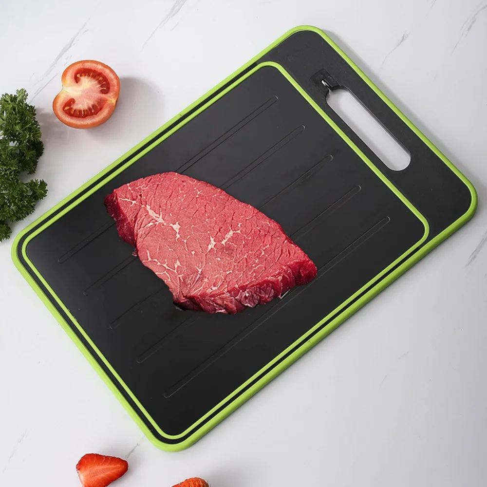 

4 in 1 Defrosting Cutting Board Rectangular Double Sided Quick Defrosting Tray with Grater Sharpener Chopping Board Frozen Meat