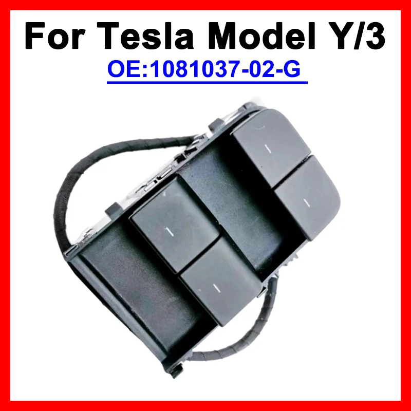 

Car Electric Power Window Control Switch Button For Tesla Model Y/3 2021-2023 Front Left 1081037-02-G Car Accessories 108103702G