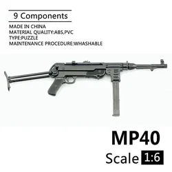 1/6 MP40 Submachine Gun Plastic Assemble WWII Puzzle Model For 12
