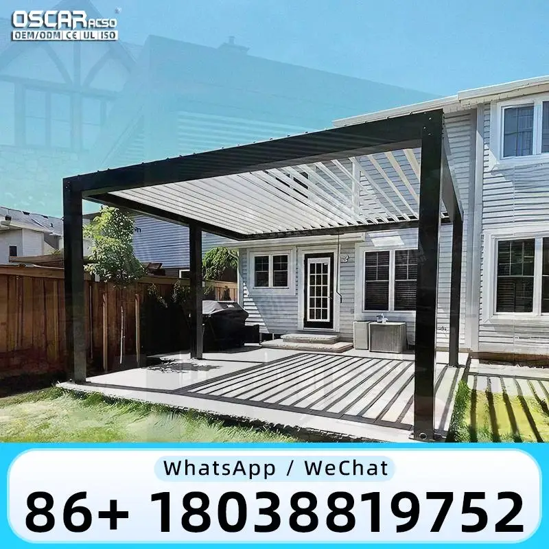 Waterproof Ventilated Slatted Aluminum Pergolas Garden Gazebos Outdoor Patio Backyard Deck Villas Europe Weather Resistant Sun S