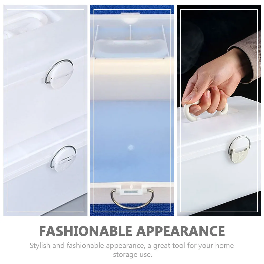 

Premium Large Capacity Mahjong Storage Box Portable Plastic Organizer White Sturdy Household Mahjong Case Multi Purpose Box