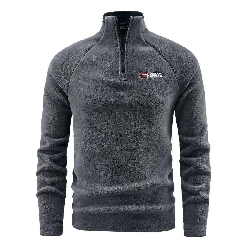 Sudadera cálida de concha suave para hombre, ropa 5XL, chaquetas de lana Polartec para primavera y otoño, jersey con cremallera y cuello levantado a la moda para hombre