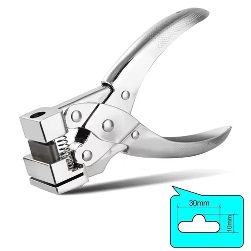 Cortador de identificación de plástico PVC con forma de ranura en T, herramienta de etiqueta de papel, alicate, perforador de agujeros de avión, papelería, insignia de oficina, tarjeta, cartón